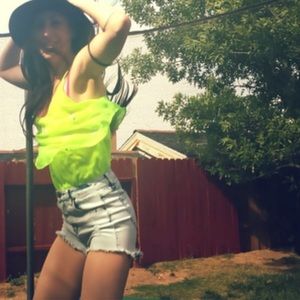 High wasted acid wash denim jeans